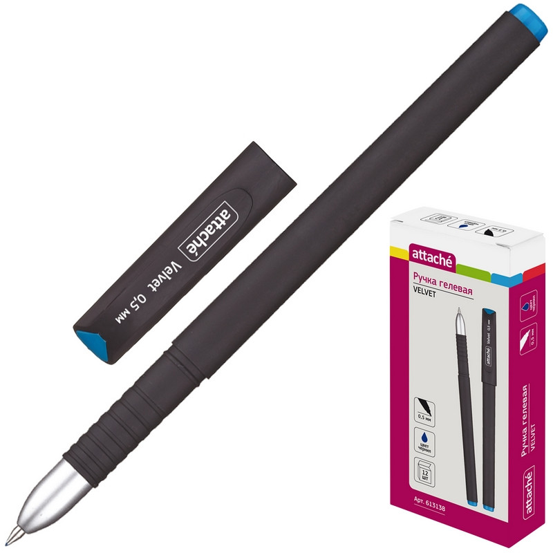 Ручка гелевая 0,5мм Attache Velvet синяя