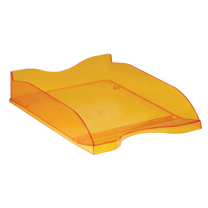 Накопитель для бумаг (лоток) горизонтальныйтонированный оранжевый Стамм Люкс