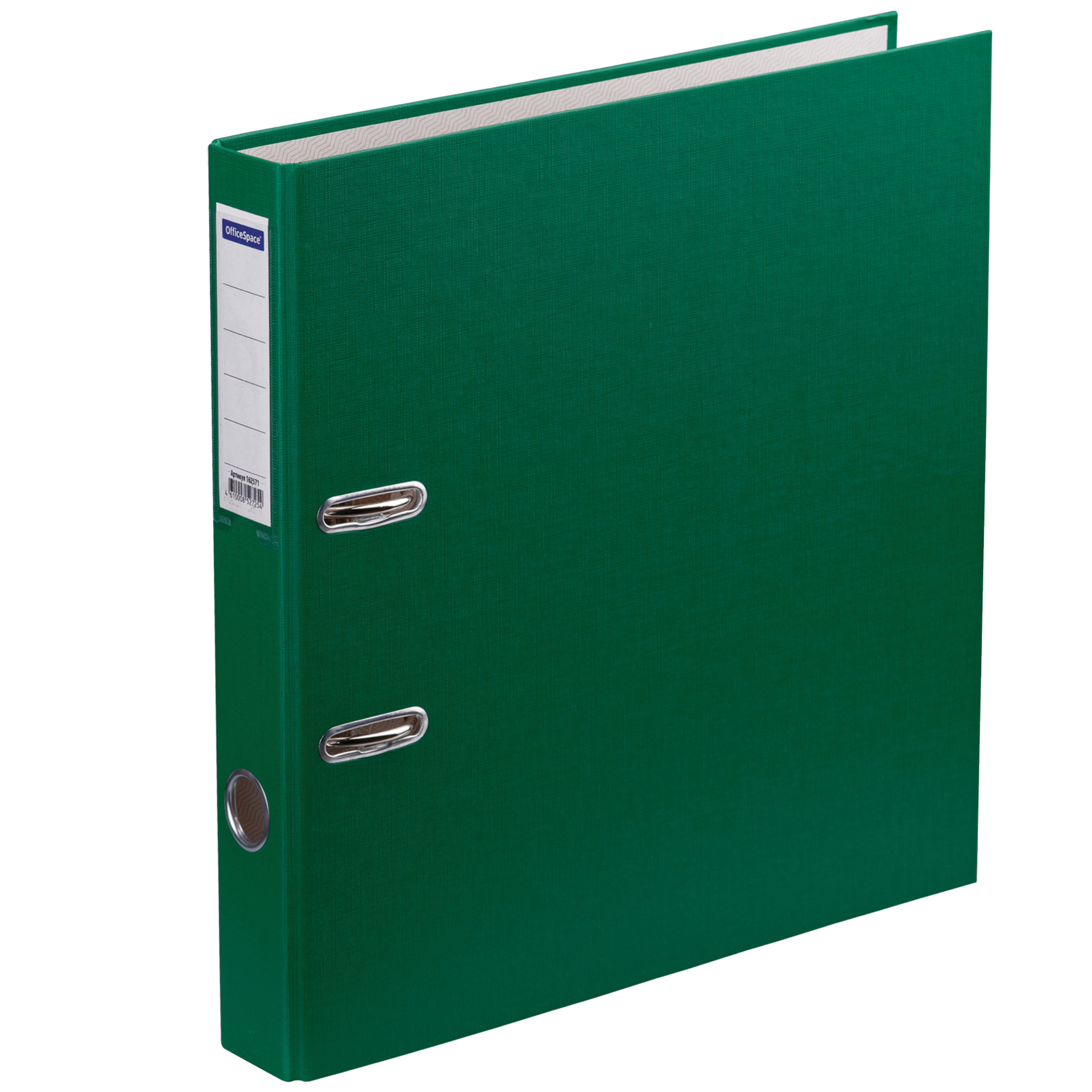 Папка с арочным механизмом (регистратор) 50мм бумвинил с карманом на корешке зеленая OfficeSpace