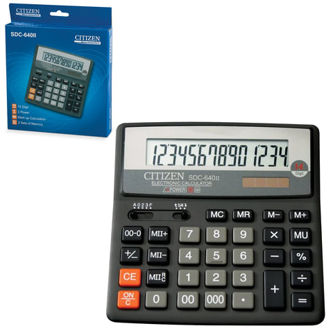 Калькулятор 14 разр Citizen SDC-640II большой 159х156мм