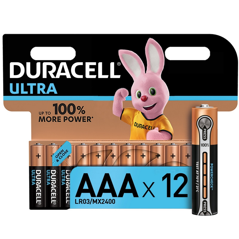 Батарейка LR03 ААА (мизинчиковая) Duracell UltraPower 12шт/уп