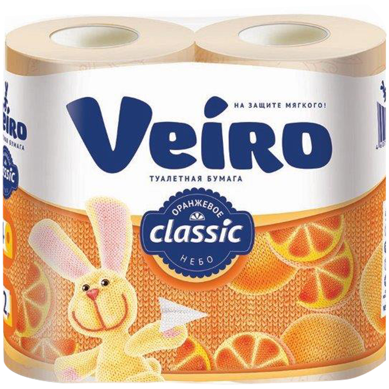 Туалетная бумага 04шт Veiro Classic 17,5м 2-сл аромат тиснение желтая втулка 