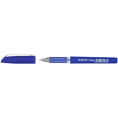 Ручка гелевая 0,5мм Attache синяя нубук корпус метал клип/12