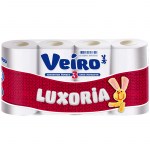 Туалетная бумага 08шт Veiro Luxoria 17м 3-сл тиснение белая втулка 