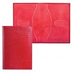 Обложка для паспорта Befler Ящерица натуральная кожа тиснение красная О.1-3