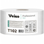 Туалетная бумага для диспенсера 200м Veiro Professional Basic Т2 1-сл натуральный цвет 12шт/уп