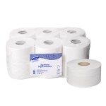 Туалетная бумага белая,рулон 200м 12шт 1-слойная Luscan Professional