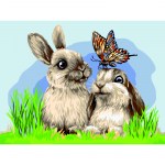 Картина по номерам на картоне Три Совы Милые кролики 30х40см с акриловыми красками и кистями