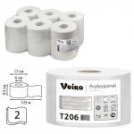 Туалетная бумага для диспенсера 125м Veiro Professional Comfort 2-сл белая 12шт/уп Т206