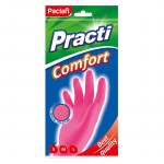 Перчатки латексные S Paclan Practi Comfort розовые   407270/4072702