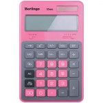 Калькулятор 12 разр Berlingo Hyper двойное питание 171х108х12 розовый