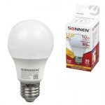 Лампа светодиодная Sonnen 10 85Вт Е27 грушевидная теплый белый свет LED A60-10W-27