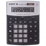 Калькулятор 12 разр Staff STF-888-12-BS 200х150мм большой черный серебро