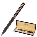 Ручка подарочная шариковая синяя Galant Factura корпус черн/оружейный металл детали розовое золото