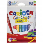 Фломастеры 09цв+1 Carioca Color Change меняющие цвет картон 10шт/уп   42737