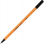 Ручка капиллярная (линер) 0,4мм Stabilo Point 88 черная/10    88/46