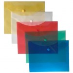 Папка-конверт на кнопке А5 Attache цвет в ассортименте 120мкм 10 шт/уп