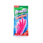 Перчатки латексные M Paclan Practi Comfort розовые 