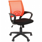 Кресло оператора Chairman 696 PL спинка ткань-сетка оранжевая сиденье TW черная механизм качания    