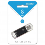 Флеш диск 8GB Smart Buy USB Flash V-Cut чер.(мет.кор)                SB8GBVC-K