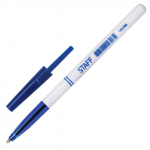 Ручка шариковая синяя Staff Офисная корпус белый 0,7мм/50