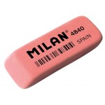 Ластик каучуковый Milan 4840 скошенной формы  розовый