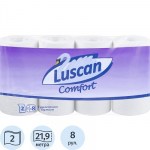 Туалетная бумага 08шт Luscan Comfort 21,8м 2-сл белая втулка