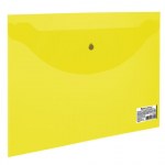 Конверт на кнопке А5 180мкм прозрачный желтый Brauberg