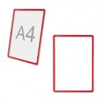 Рамка для ценников рекламы и объявлений А4 красная без защитного экрана POS