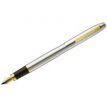 Ручка перьевая Luxor Sterling синяя 0,8мм корпус хром/золото
