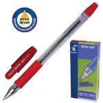 Ручка шариковая красная Pilot BPS-GP 0,7мм масляная с грипом корпус прозрачный