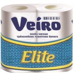 Туалетная бумага 04шт Veiro Elite 19,4м 3-сл тиснение белая втулка