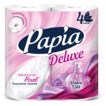 Туалетная бумага втулка 16,2м Papia Deluxe Dolce Vita 4-сл ароматизированая тиснение белая