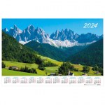 Календарь настенный листовой на 2024г формат А1 90х60см Зеленая долина Hatber