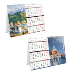 Календарь-домик настольный OfficeSpace Mono Premium Путешествие по России 2024г
