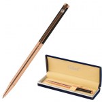 Ручка подарочная шариковая синяя Galant Astron корпус черн с золотом детали золотистые узел 0,7мм