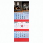 Календарь квартальный на 2023г 3 блока 3 гребня с бегунком офсет Офисный стиль Brauberg