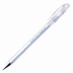 Ручка гелевая белая CROWN Hi-Jell Pastel 0,8мм линия 0,5мм корпус тонированный белый HJR-500P