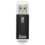 Флеш диск 8GB SmartBuy V-Cut USB 2.0 металлический корпус, черный, SB8GBVC-K