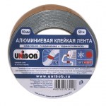 Клейкая лента (скотч) 48х50м алюминевая Unibob морозостойкая европодвес