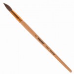 Кисть круглая №8 Белка деревянная лакированная ручка с колпачком, пакет с подвесом Пифагор 