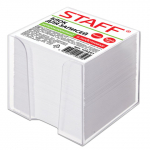 Блок бумаги 9х9х9 пласт бокс прозрачный белый блок 90-92% Staff 60г/12