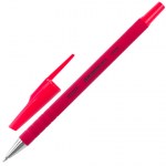Ручка шариковая красная Staff  корпус прорезиненный 0,7мм линия письма 0,35мм