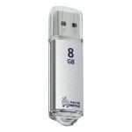Флеш диск 8GB SmartBuy V-Cut USB 2.0 металлический корпус серебристый SB8GBVC-S