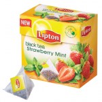 Чай 20пак Lipton Strawberry Mint черный с клубникой и мятой 21187945