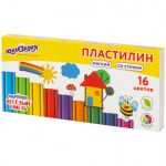 Пластилин мягкий ЮНЛАНДИЯ "ВЕСЕЛЫЙ ШМЕЛЬ", 16 цветов, 240 г, СО СТЕКОМ
