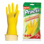 Перчатки латексные L Paclan Universal х/б напыление желтые
