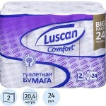 Туалетная бумага 24шт  2-слойная белая Luscan Comfort  