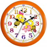 Часы настенные Камелия Пчелки круг оранжевая рамка
