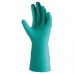 Перчатки нитриловые КЩС JETA SAFETY, хлопчатобумажное напыление, размер 10 (XL), зеленые